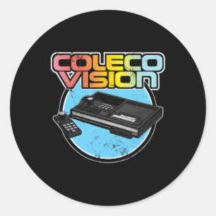 Adesivo Redondo Jogador de Vídeo Retro Vintage Colecovision
