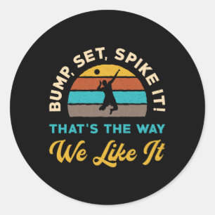 Adesivo Redondo Jogador de Voleibol Jogado De Voleibol