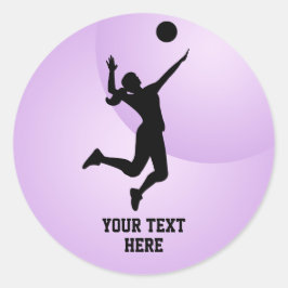 Adesivo Redondo Jogador de Voleibol Mulher Voleibol de Praia