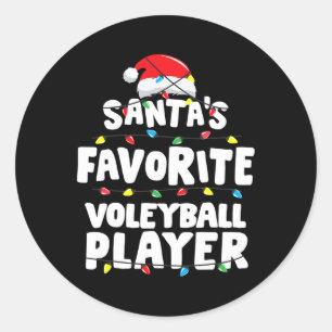 Adesivo Redondo Jogador de Voleibol Papais noeis de Natal Favorito