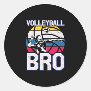 Adesivo Redondo Jogador de Voleibol Voleibol Bro