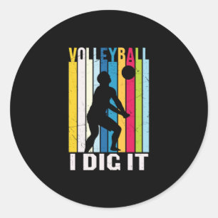 Adesivo Redondo Jogador de Voleibol Voleibol I Dig