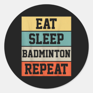 Adesivo Redondo Jogador desportivo Badminton - Presente Retro Funn