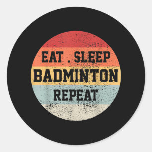 Adesivo Redondo Jogador desportivo Badminton Retro Vintage Engraça