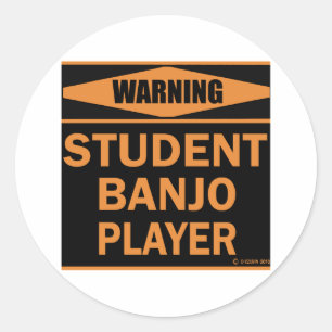 Adesivo Redondo Jogador do banjo do estudante