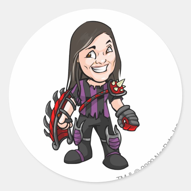 Adesivo Redondo Jogador do Funcionarios Citadel Ziggytron Darigan (Frente)