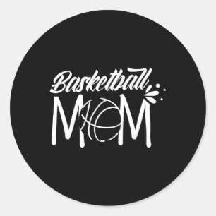 Adesivo Redondo Jogador do treinador de basquete da mãe bate mãe m