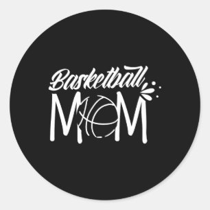 Adesivo Redondo Jogador do treinador de basquete da mãe bate mãe m