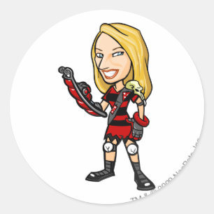 Adesivo Redondo Jogador dos funcionarios da ilha de Krawk da viola