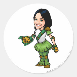 Adesivo Redondo Jogador dos funcionarios da ilha do mistério de