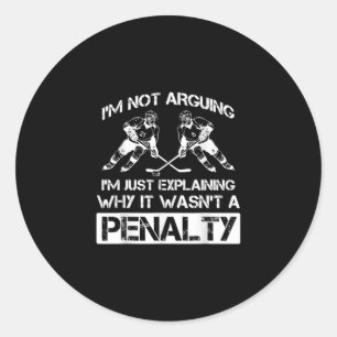 Adesivo Redondo Jogador Engraçado De Hóquei No Gelo Discutindo A P