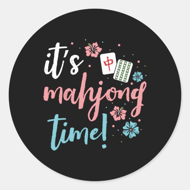 Adesivo Redondo Jogador Mahjong Chinês Ou Mahjong (Frente)