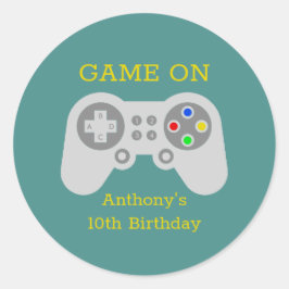 Adesivo Redondo Jogador moderno qualquer Festa de aniversário etár