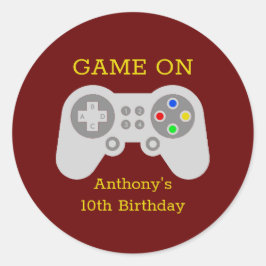 Adesivo Redondo Jogador moderno qualquer Festa de aniversário etár