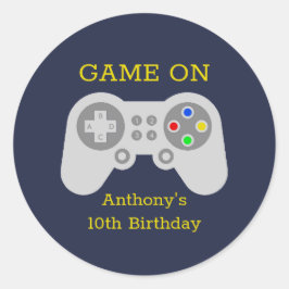 Adesivo Redondo Jogador moderno qualquer Festa de aniversário etár