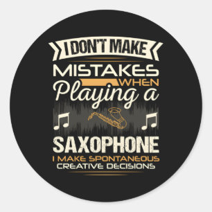 Adesivo Redondo Jogador saxofone
