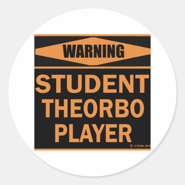 Adesivo Redondo Jogador Theorbo Estudante (Frente)