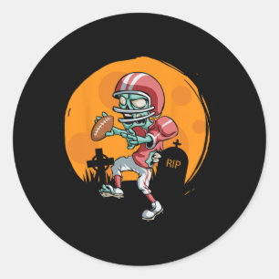 Adesivo Redondo Jogador Zombie Jogador de Halloween Esporte Gi