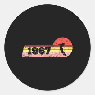Adesivo Redondo Jogadora de badminton Nascida em 1967 Aniversário