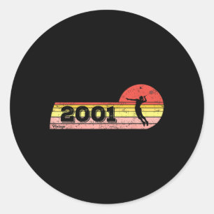 Adesivo Redondo Jogadora de badminton Nascida em 2001 Aniversário