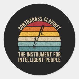 Adesivo Redondo Jogadores Clarinet Contrabass Para Um Clarinetista