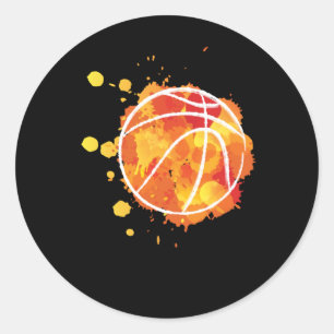 Adesivo Redondo Jogadores De Basquete