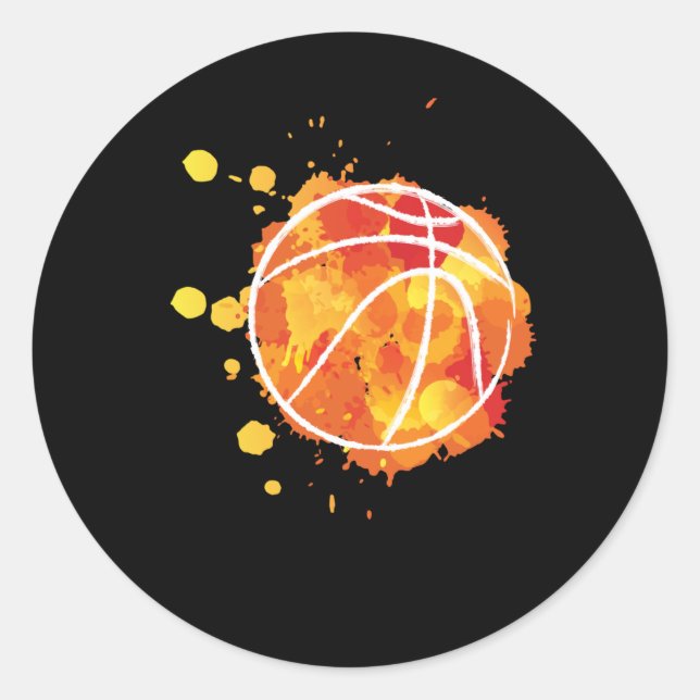 Adesivo Redondo Jogadores De Basquete (Frente)