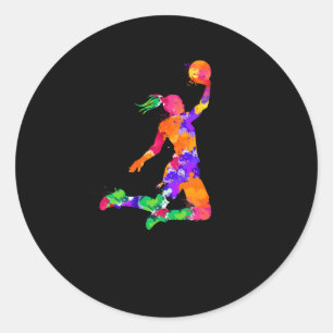 Adesivo Redondo Jogadores De Basquete Para Ventiladores De Basquet