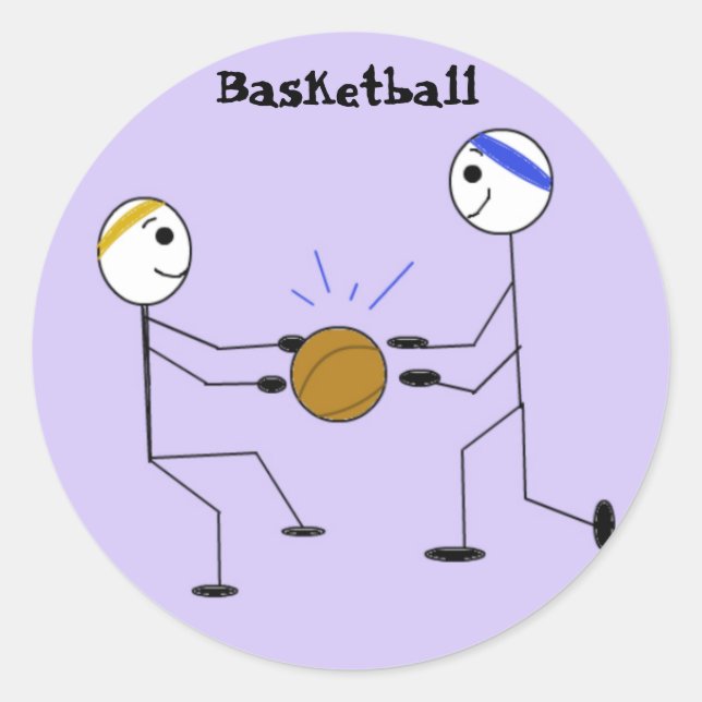 Adesivo Redondo Jogadores de Basquetebol (Frente)