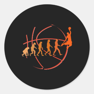 Adesivo Redondo Jogadores de Bola de Jogadores de Basquete Evoluci