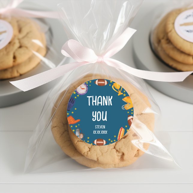 Adesivo Redondo Jogadores de futebol americano te obrigado (Criador carregado)