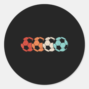 Adesivo Redondo Jogadores de futebol do Retro Bola Homens Mulheres
