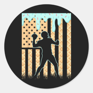 Adesivo Redondo Jogadores de futebol jogam futebol no Sorvete