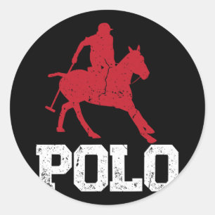 Adesivo Redondo Jogadores de Polo Cavalo Ancorado Equestre