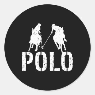 Adesivo Redondo Jogadores de Polo Cavalo Ancorado Equestre