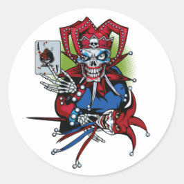 Adesivo Redondo Jogando cartão, Joker