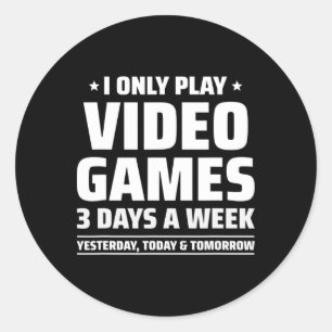 Adesivo Redondo Jogando Video Games - Meme de Jogador de Vídeo Gam