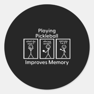 Adesivo Redondo Jogar pickleball melhora a memória do jogo de pick