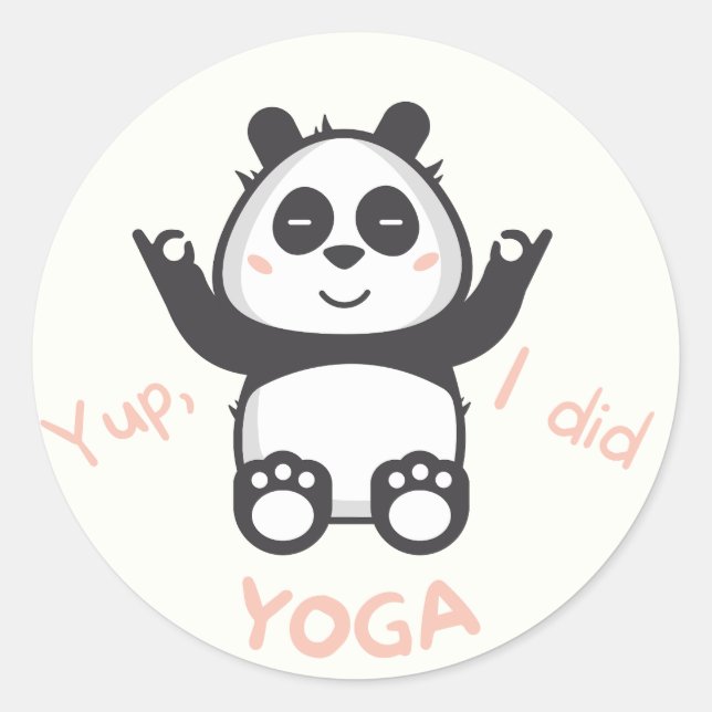 Adesivo Redondo Jogar yoga como um panda (Frente)