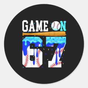 Adesivo Redondo Jogo Ativado 67 Beisebol Drip Six Seven Meme 6 7 A