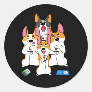 Adesivo Redondo Jogo Corgi Jogo Gráfico Jogo Jogador Memória