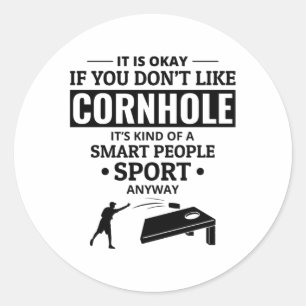 Adesivo Redondo Jogo de Amarra do Cornhole Bean Toca ao Exterior