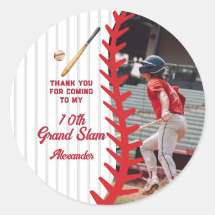Adesivo Redondo Jogo de Baseball Ronda - Festa de aniversário de A