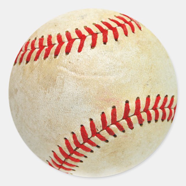 Adesivo Redondo Jogo de beisebol com bola suja (Frente)