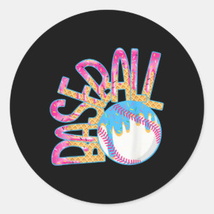 Adesivo Redondo Jogo de beisebol Drill Sorvete Jovens Jovens Bebês