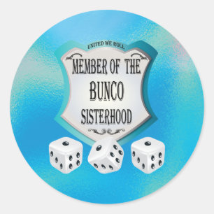 Adesivo Redondo Jogo de Dice Irmandade Bunco Blue Modern