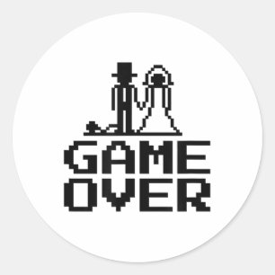 Adesivo Redondo Jogo de Noiva do Groom sobre Casamento de Festa de