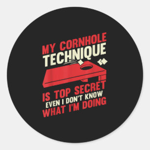 Adesivo Redondo Jogo de Toss Cornhole Funny Cornhole
