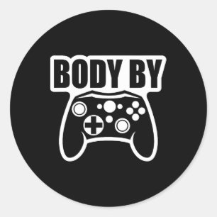 Adesivo Redondo Jogo de Vídeo Corpo por Humor de Trabalho do Contr