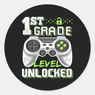 Adesivo Redondo Jogo De Vídeo Desbloqueado No Nível De 1rua De Vol